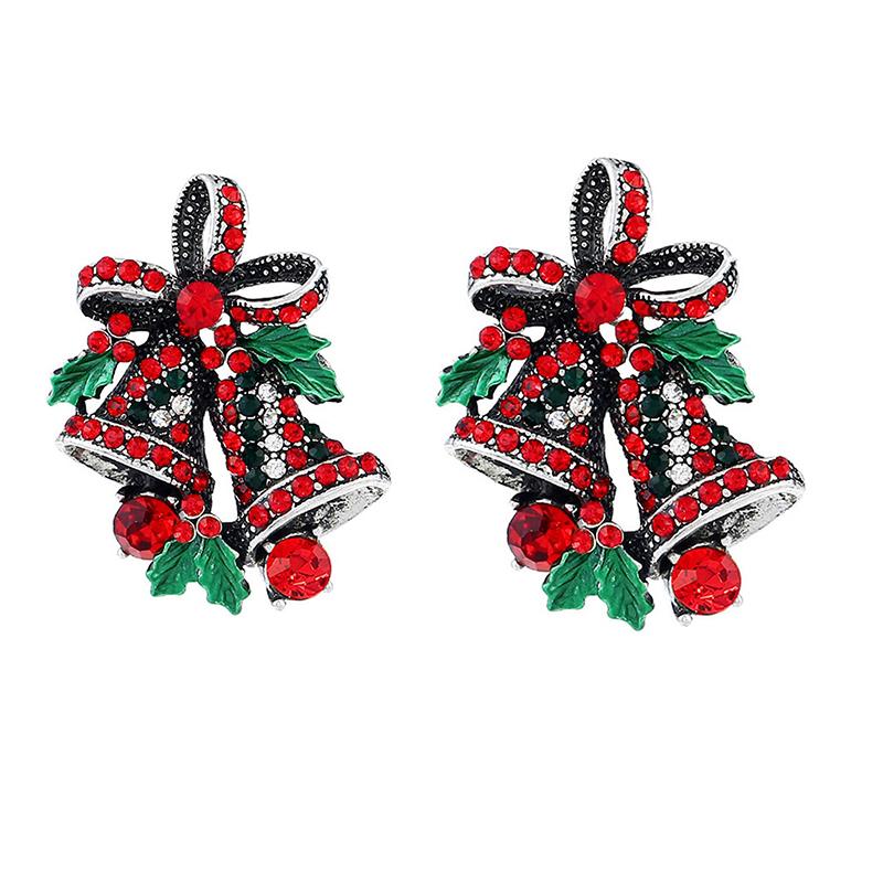 1PC/2PCS Vintage Christmas Brooch Pin Bells Bows Design Premium Corsage Fashion Party Jewelry Creative Holiday Gift For Women Girls