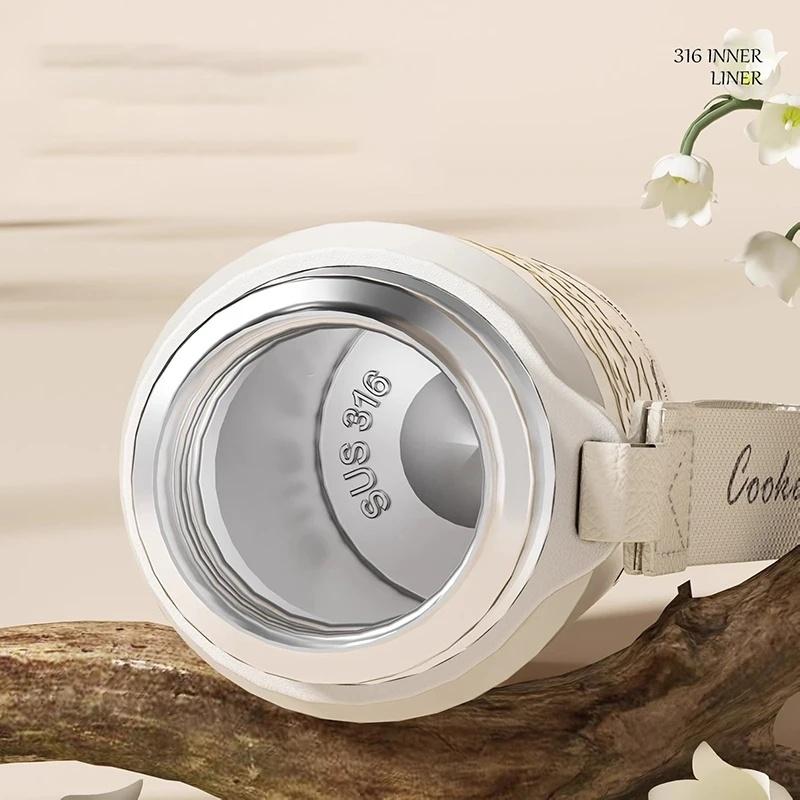 COOKER KING Термос Вода 600мл/800мл Бутылка Цветочный узор Чашка для чая Нержавеющая сталь Изолированная чашка с ситечком для чая Чайник