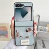 Cartoon PU Leather Shockproof Phone Case for Samsung Galaxy Z Flip 6 5 4 3 Flip6 Flip5 Flip4 Flip3 5G Hinge Protective Cover