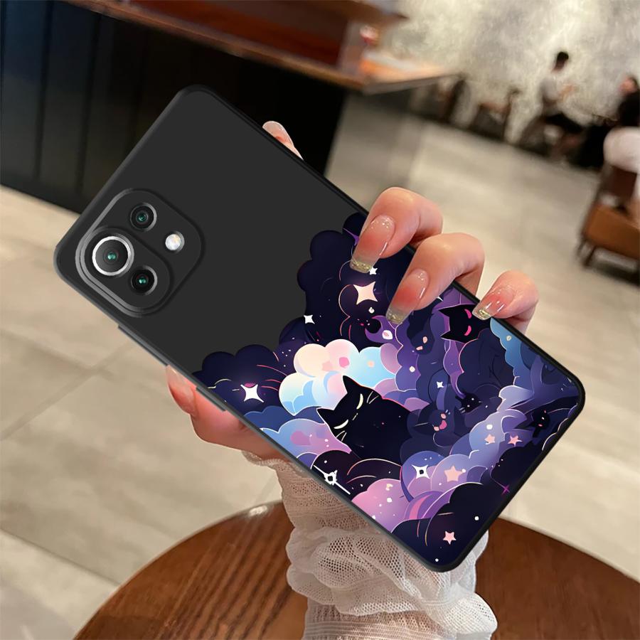Черный кот Звездная ночь Чехол для Xiaomi Mi 11T 10T 12X 11 12 12T Pro 14 13 Lite Funda Чехол для телефона