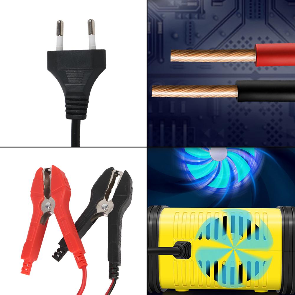 Импульсный ремонт с цифровым дисплеем для LiFePo4, влажные и сухие свинцово-кислотные гелевые аккумуляторы AGM, умное автомобильное зарядное устройство, 12 В/10 А, 24 В/6 А