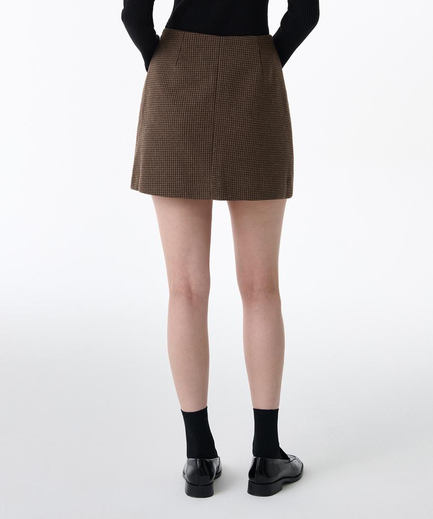 Musinsa Standard Woman Women'S Houndstooth Check Mini Skirt [Brown]
