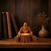 Whimsical Cabin Accessories Giant Forest Creature Statue Candle Holder, Sitting Tree Stump Tealight Candlestick, Tea Light Holder for Home Decor