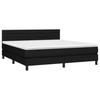 3140155 vidaXL Lit à sommier tapissier avec matelas Noir 180x200 cm Tissu