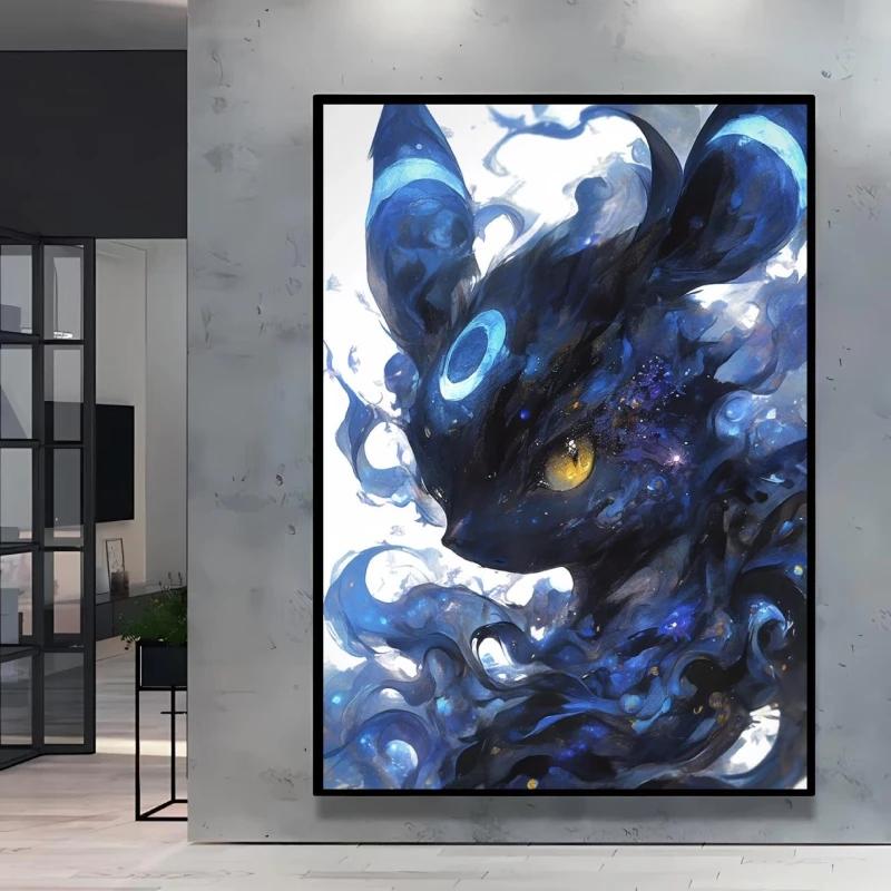 Stylish Umbreon Decorative High Quality Canvas Painting Available in Multiple Sizes Suitable for Different Home Spaces