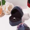 Composite Paper Ring Display Case Acrylic Jewelry Organizer Portable Heart Ring Box  Wedding