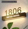 Премиальная светодиодная табличка с номером гостиничного номера, матовая нержавеющая сталь