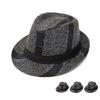 Autumn Winter Plaid Small Top Hat Middle-Aged Men's British Retro Jazz Hat Sunshade Hat Stage Performance Hat