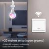 Умная светодиодная лампа E27 RGB с радиочастотным пультом 433 МГц и Bluetooth-управлением, беспроводная настенная розетка-выключатель с приложением Tuya для домашнего освещения AC 220 В