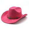 Ethnic Style Suede Western Cowboy Hat Woolen Jazz Top Hat Men And Women'S Ethnic Style Autumn And Winter Felt Hat Big Eaves Hat