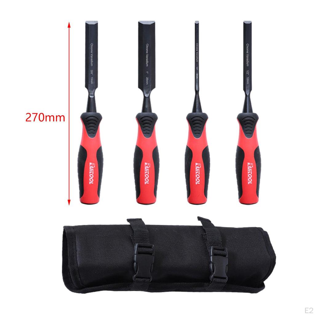 4 шт. набор долот для резьбы по дереву, деревообрабатывающий инструмент со скошенной кромкой, противоскользящая ручка для столяров