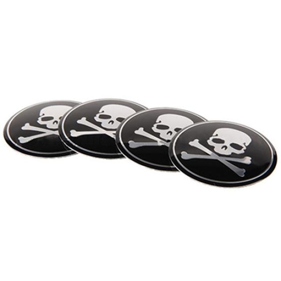 4Pcs Car Wheel Center Hub Cap Skull Tire Emblem Decal Stickers Accessories