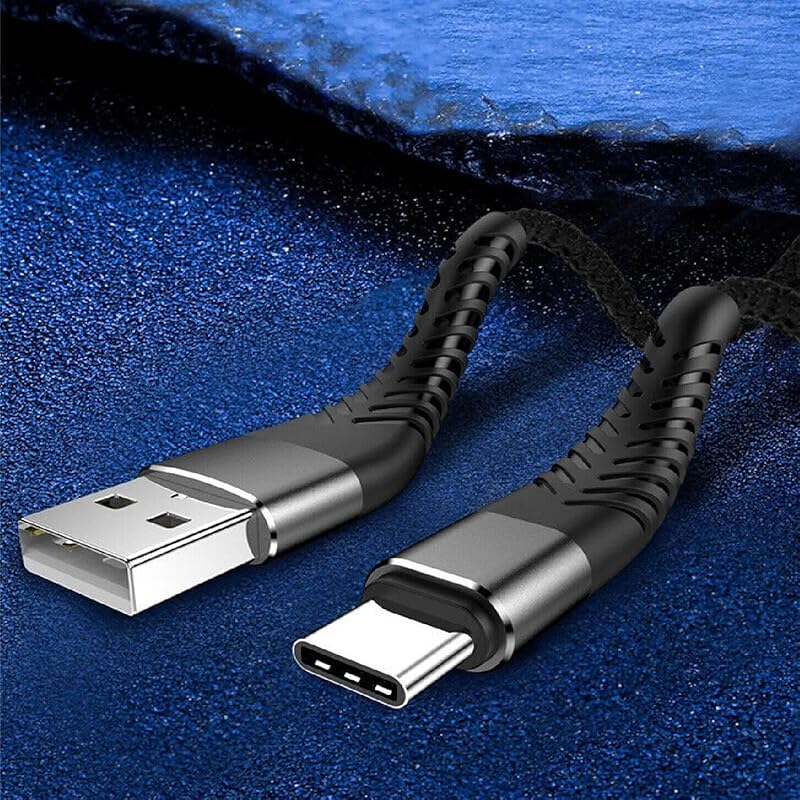 Короткий кабель USB Type C [25 см/комплект из 2 шт.] 3A кабель для быстрой зарядки тип C нейлоновый вязанный кабель USB-A на USB-C Galaxy S22 /S21 /S20 /S10+ /S10 /S9+, Huawei