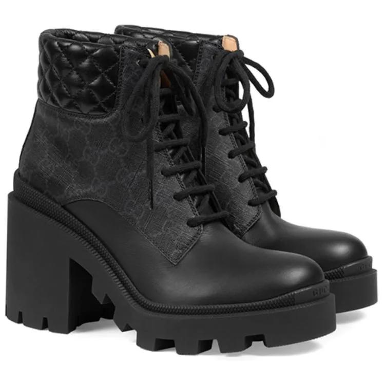 Gucci Womens GG Ankle Boot 'Black GG ' (women's sizes) Black Ankle Boots 659691 UC810 1000