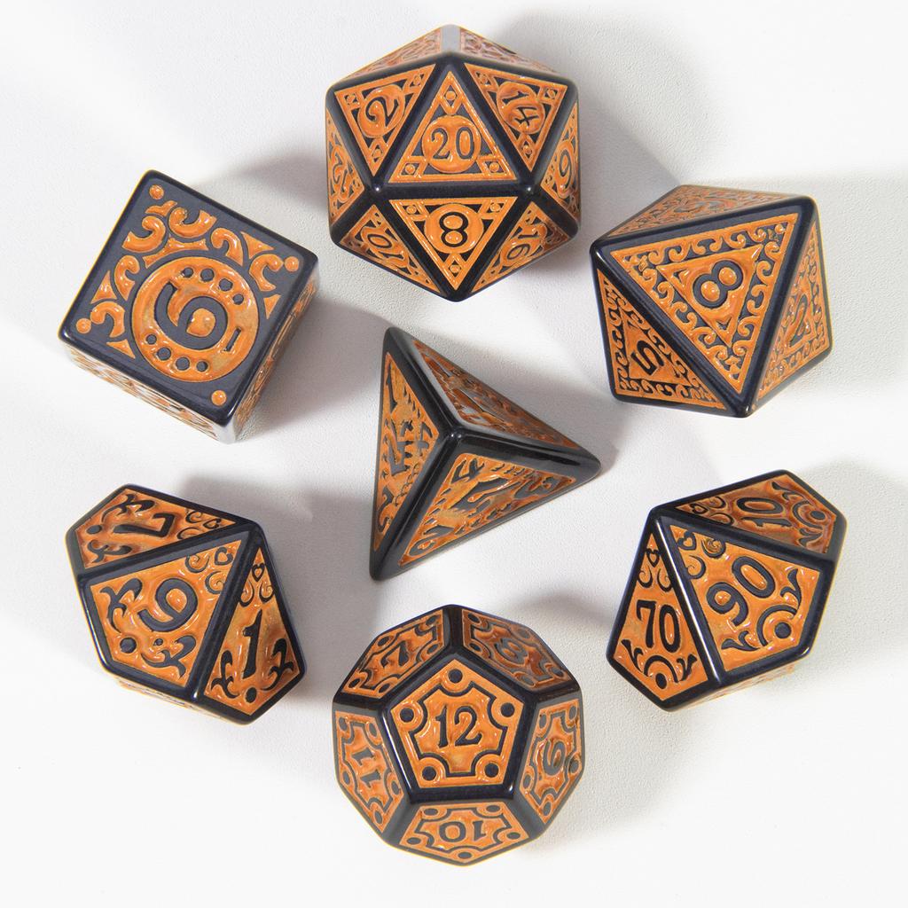 DND Dice Набор многосторонних игральных костей 7 шт. Текстуры Узоры игральных костей для DNDGame RPG Настольные игры Аксессуары Хобби Праздничный подарок