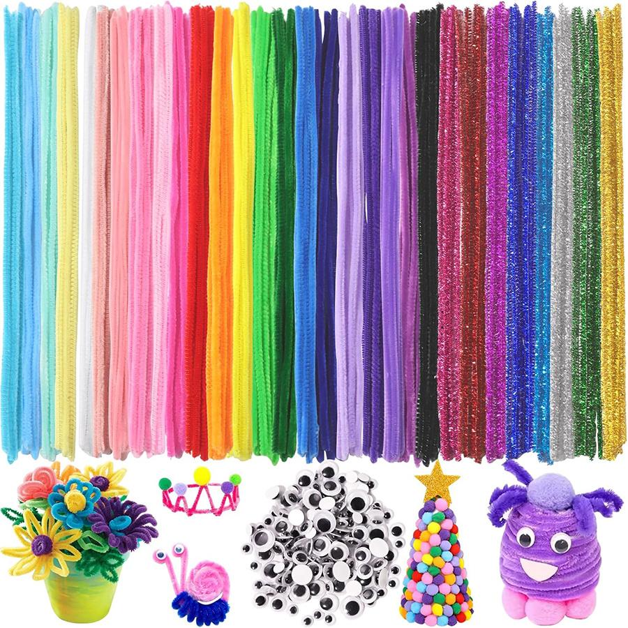 243pcs DIY Pipe Cleaners Set - Assorted Colors Flexible Chenille Stems for Craft Projects, Handmade Flower ZSY