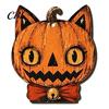 Retro Style Halloween Welcome Ornaments Vintage Ornament for Tree, Rustic Acrylic Hanging Pumpkin Black Cat Bat Dark Home Decor Ghost Skull Decoration