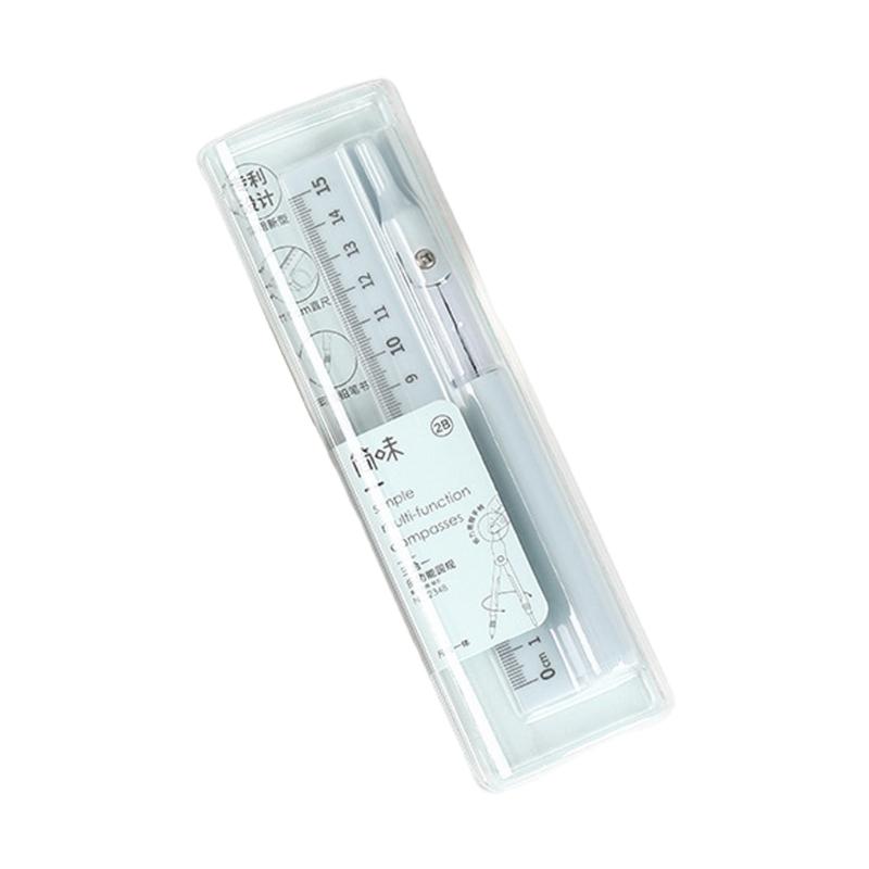 Многофункциональный циркуль для рисования, математический и геометрический канцелярский инструмент, циркуль 3 в 1, геометрическая линейка с набором карандашей