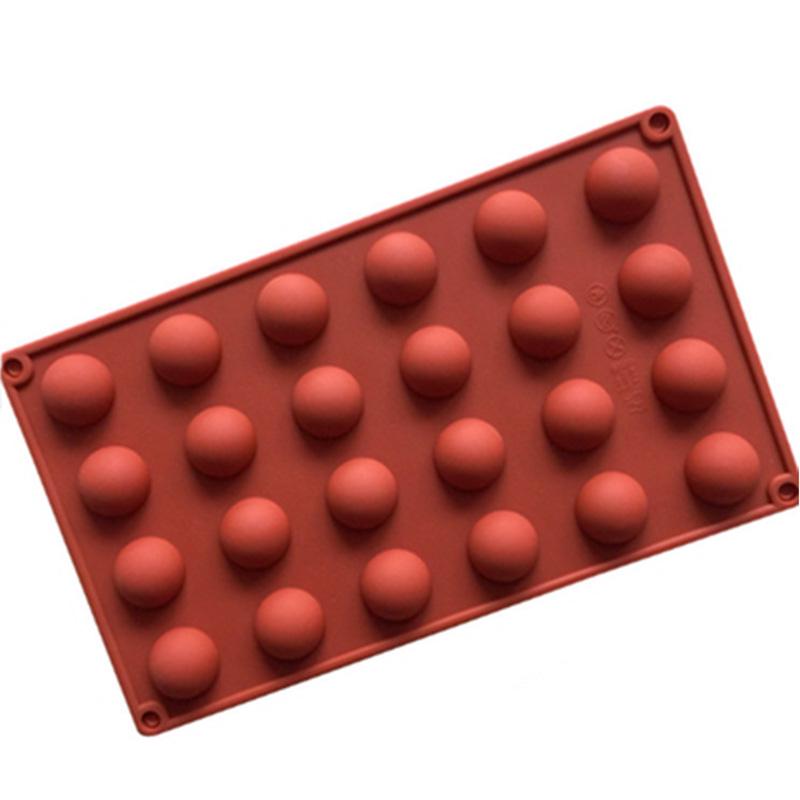Baking Mold 24 with 3D Semicircular Chocolate Mold DIY Silicone Ice Jelly Mousse Mold Soap