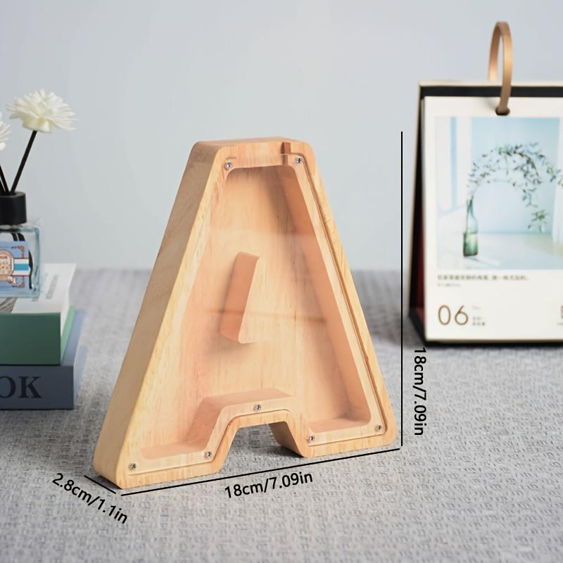 Уникальный прозрачный дизайн Деревянная копилка с алфавитом A-Z для хранения монет и мелочи, Креативный подарок на день рождения, Подарок для декора дома на Хэллоуин