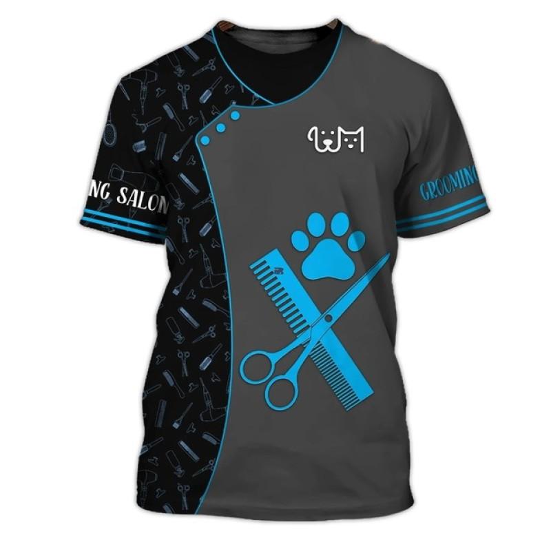 Футболка Puppy Groomer, рубашка унисекс, модная униформа, летнее платье с круглым вырезом, женская футболка больших размеров с короткими рукавами, топ в стиле Харадзюку