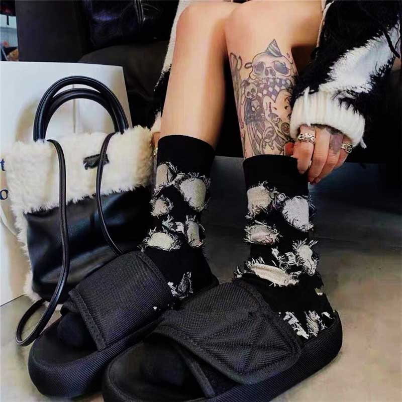 Женские белые носки Harajuku Kawaii Y2k, забавные носки, милые носки в стиле хип-хоп, мужские хлопковые носки, новинки в консервативном стиле