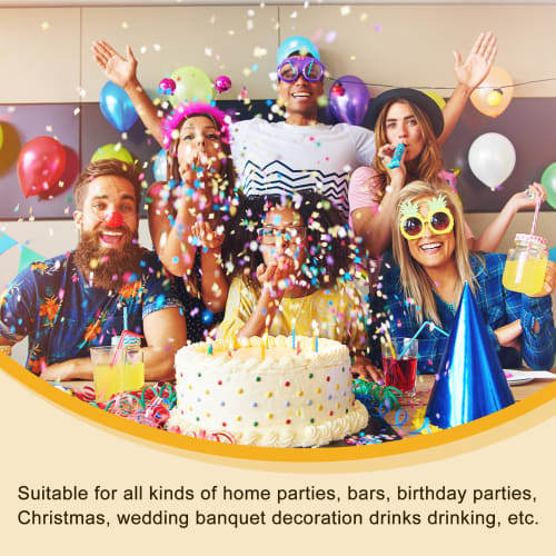 uxcell Reusable Glass Straws for Frozen Sparkling Tea, 200x6.2mm, with Cleaning Brush, Pack of 4