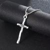 Trendy Titanium Steel Spiral Cross Pendant Necklace - Cold Style, Versatile Hip Hop European and American Twist Design
