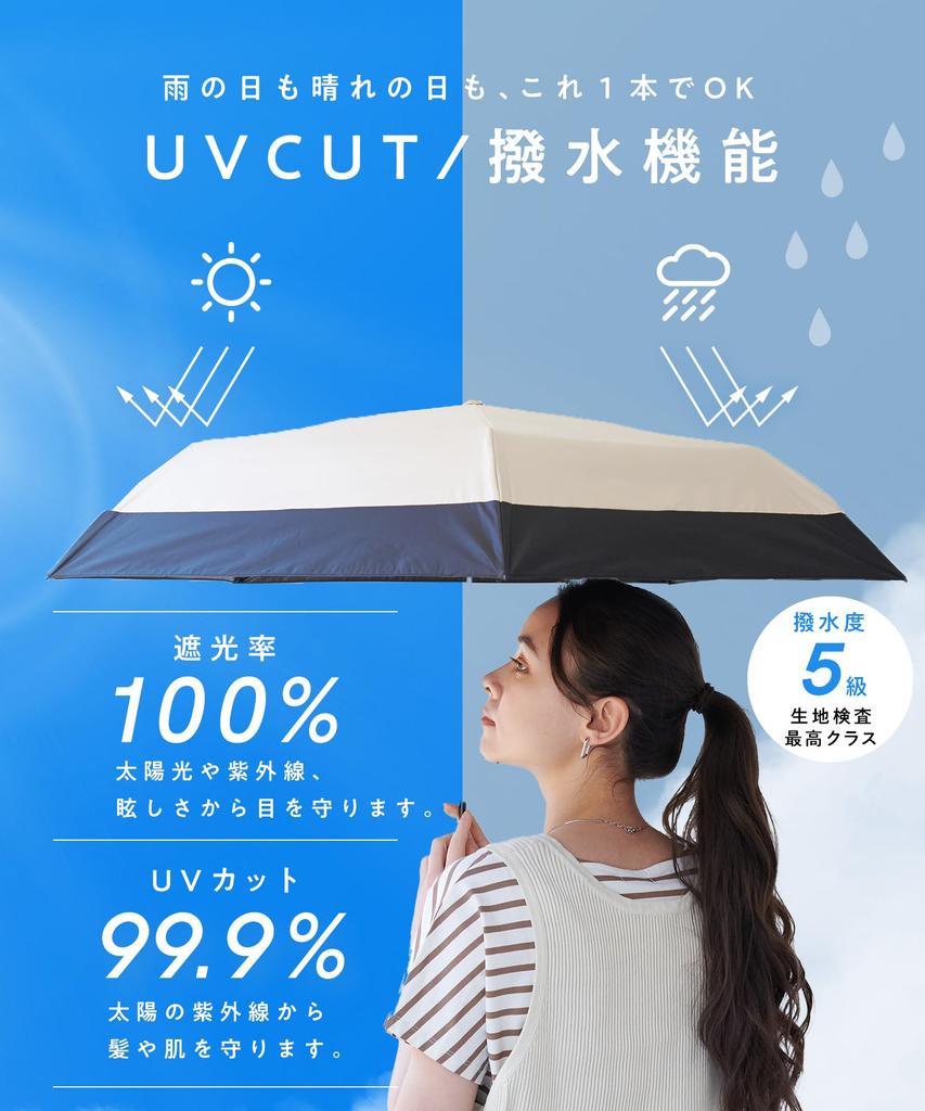Зонт от солнца UV Light Beige [TRIP.INN], легкий, 115 г, защита, блокировка, женский, складной,