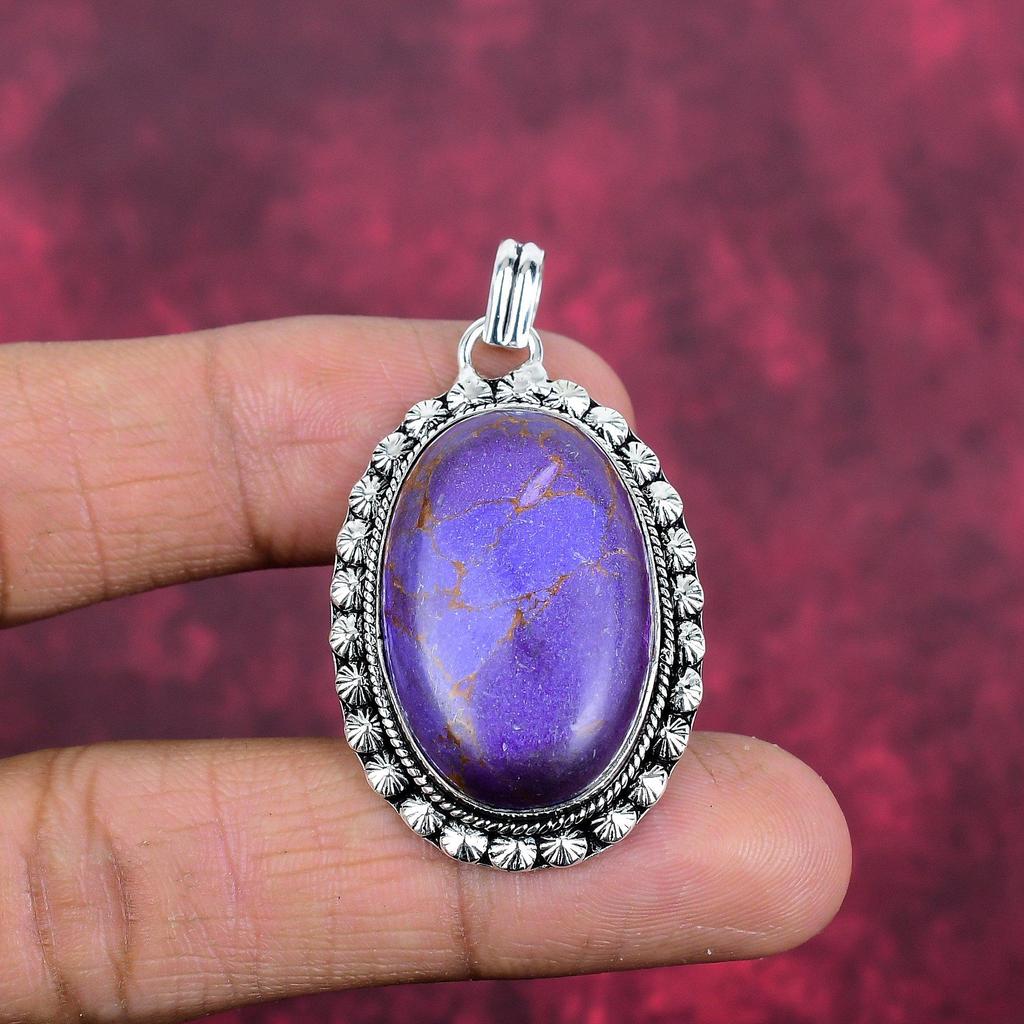 Ювелирные изделия из фиолетового медного бирюзового камня, кулон из стерлингового серебра 925 пробы, новый фирменный кулон ручной работы для свадебного подарка