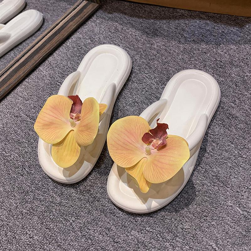 Роскошные женские тапочки Barbie Phalaenopsis Herringbone 2024, новая внешняя одежда на толстой подошве, летние пляжные тапочки высокого класса