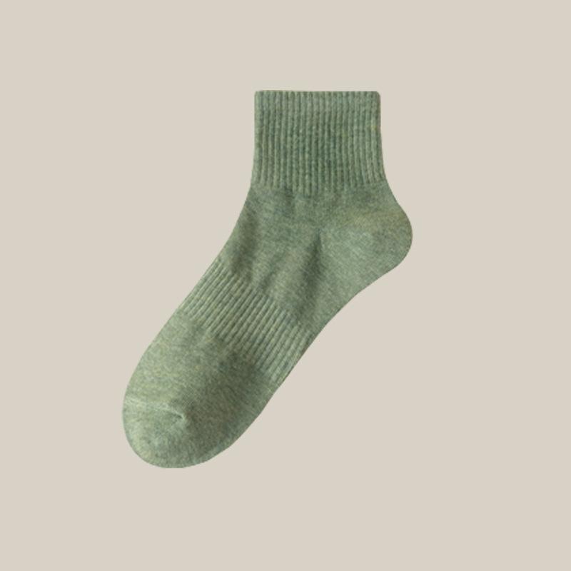 Women's Autumn Mid-calf Socks, Summer Thin Sweat-absorbing and Breathable Cotton Socks, Solid-colored Short Socks, Spring and Autumn Long Calf Socks