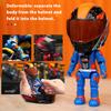 Transforming Motorcycle Rider Figurine Deformable Helmet Racing Driver Action Figure with Movable Joints Desktop Decoration Ornament