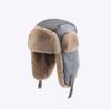 Unisex Winter Windproof Leather Aviator Hat with Warm Ear Protection