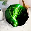 Green Shield Emblem Design Printed Automatic Umbrella, 8-Frame for Travel, camping, Casual Umbrella, Essential Gift for  for family and friends