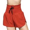 Women 2-in-1 Sports Shorts Qucik-Dry Breathable High Waist Drawstring Running Gym Yoga Shorts