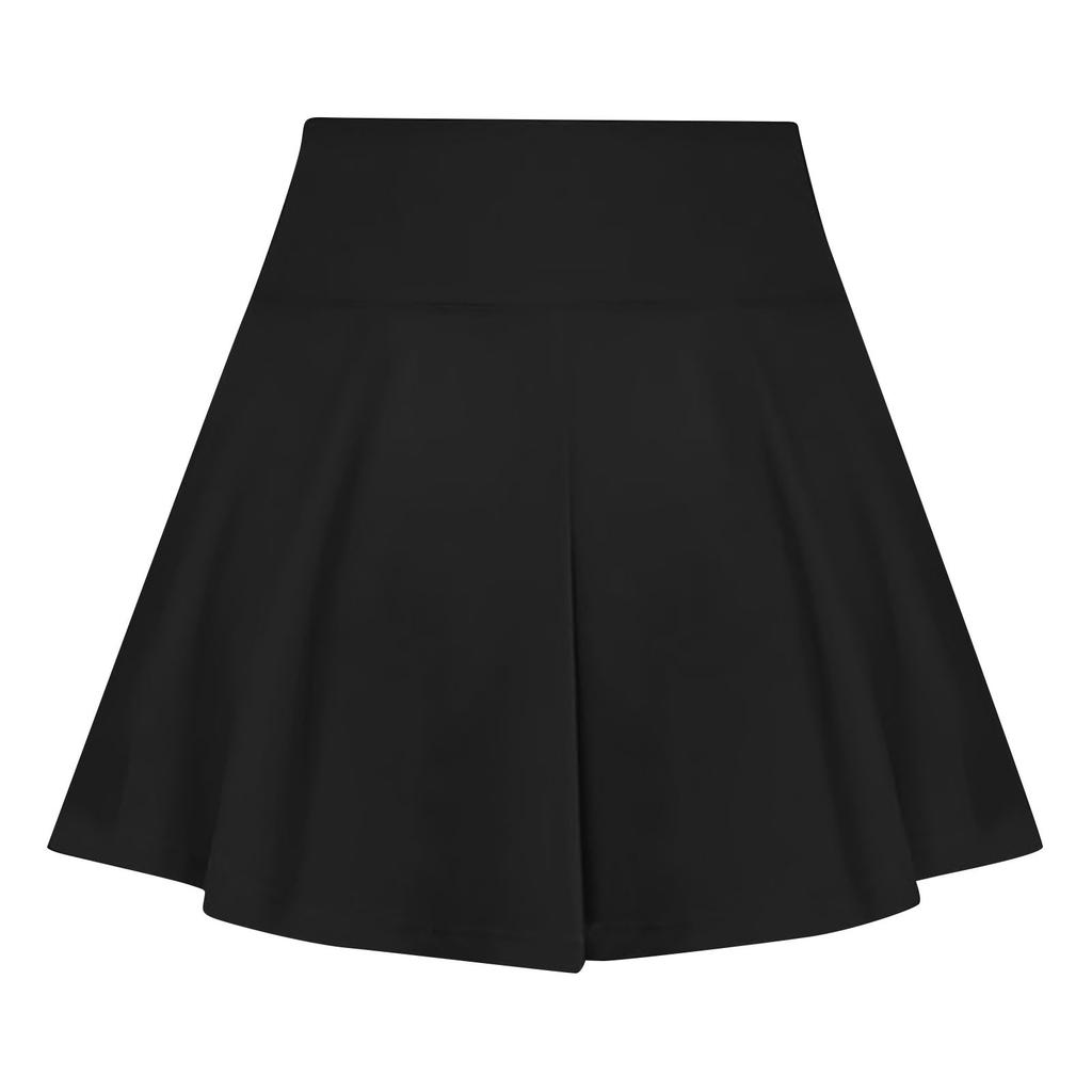 Женская повседневная однотонная короткая полуюбка с высокой талией, спортивная юбка, плиссированная юбка