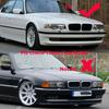 RM-CAR Pair Front Kidney Grille Single Slat Grill Grille For BMW E38 7 Series 4-Door 740i 740iL 750iL 1998-2001 Racing Grills