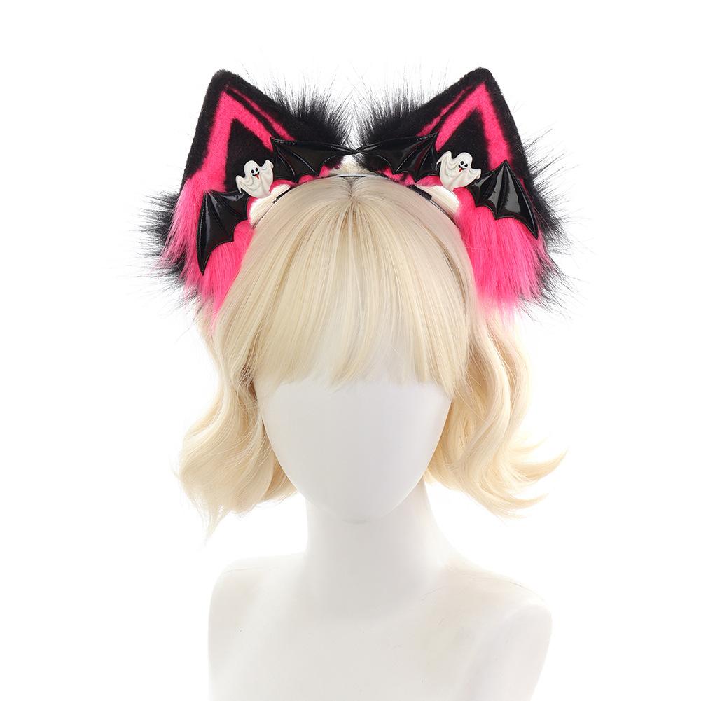 Popular Halloween cat ear headband, plush, realistic cat ear pumpkin headpiece Lolita Live stream Halloween props