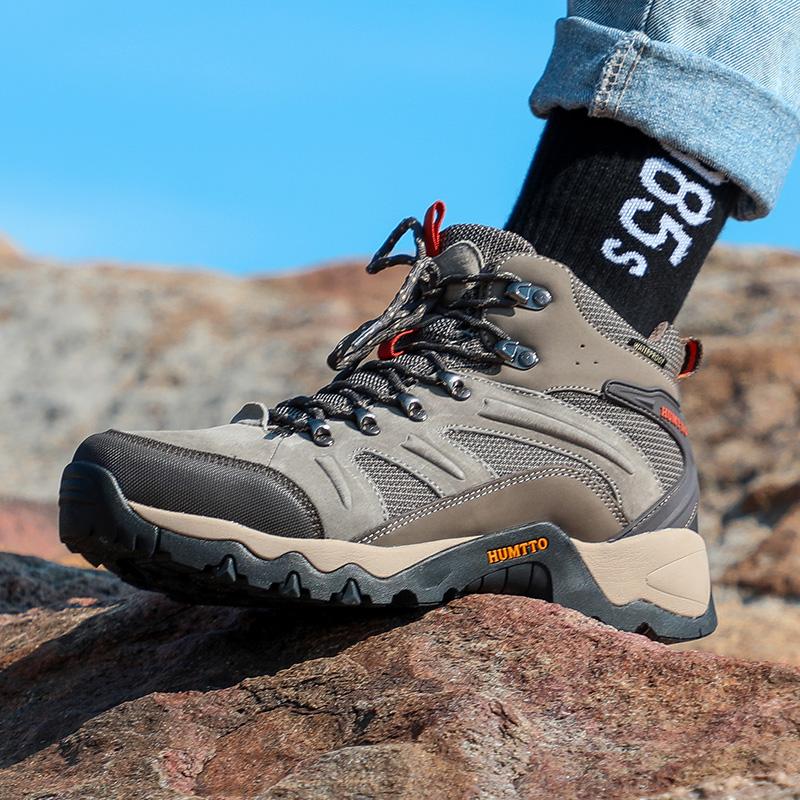 Зимние водонепроницаемые мужские ботинки на платформе, кожаные защитные рабочие мужские спортивные туфли, брендовые дизайнерские резиновые походные ботильоны на шнуровке, мужские