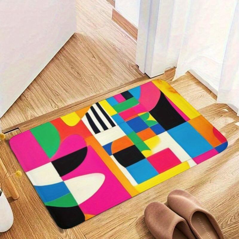 1PC Vintage Motorcycle Rider Kitchen Rug Non-Slip Door Mat Pop design Bathroom Rug Bath Mat Carpet for Home Sink Laundry Decor