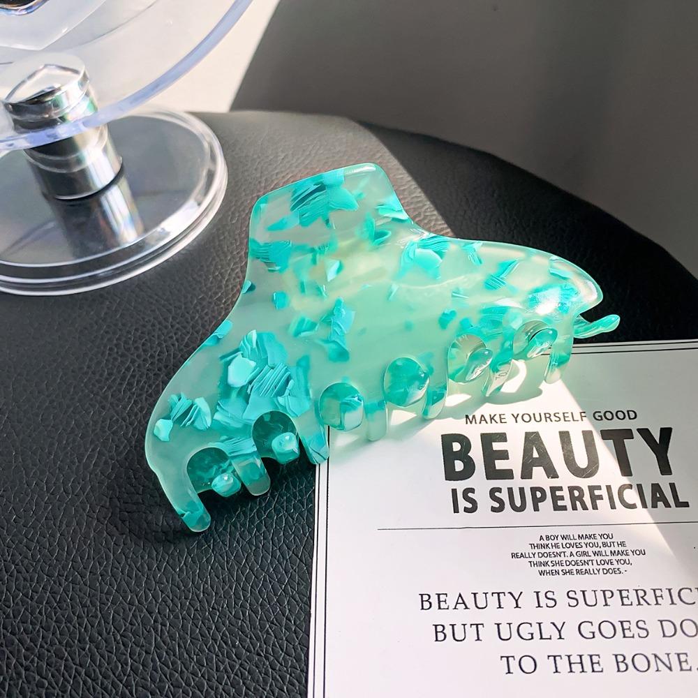 Solid Color Fresh Acetate Hair Claw Hair Clip Shark Clip Printing Shark Clip Leopard Printing Hairpin Tortoiseshell Hair Claw