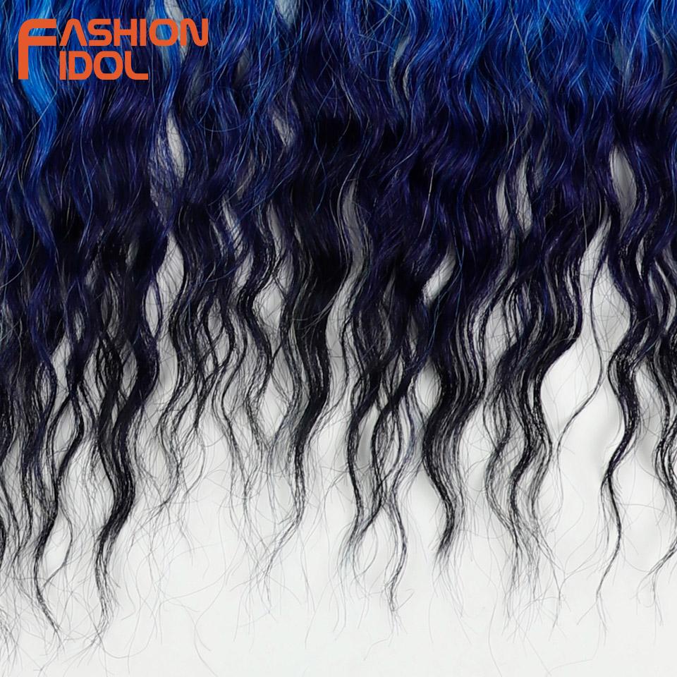 FASHION IDOL 24 Inch 300g Crochet Hair Synthetic Water Wave Braiding Hair Extensions Ombre Rainbow Fake Hair Deep Wave Curl Hair
