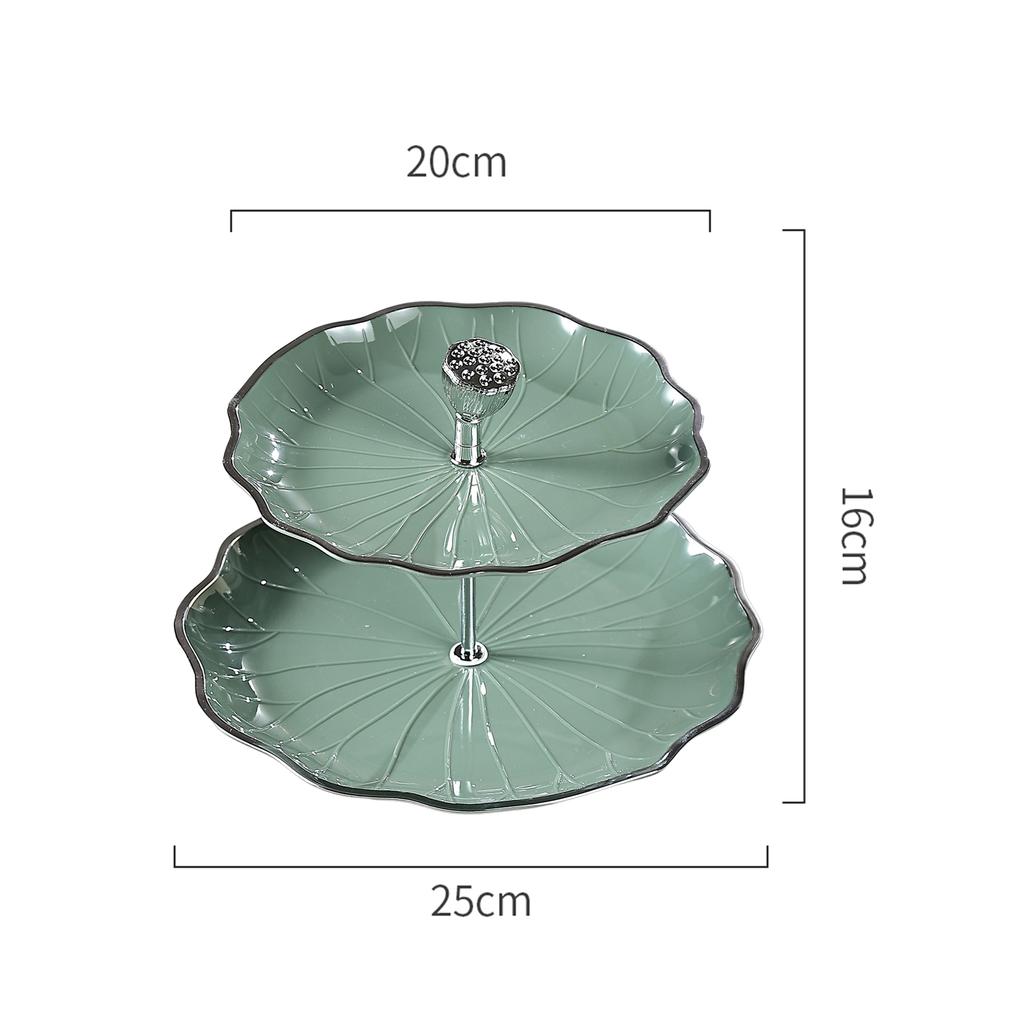 2 Tier Cupcake Stand Ceramic Elegant Dessert Plates Stand Serving Tray Containers for Cookies Birthday Home Dinner Wedding