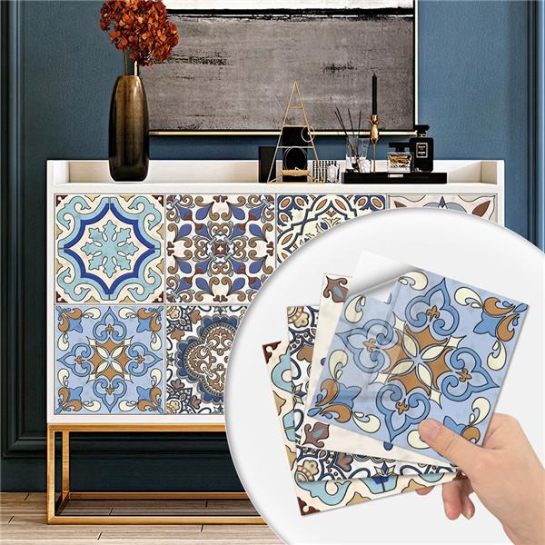 Mandala Tile Stickers Self-adhesive Wall Stickers Tile Paste Waterproof Oil-proof Wall Sticker Furniture Stickers Wallpaper