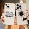 Забавный прозрачный чехол для телефона Sun Moon Angel Eyes для iPhone 14 13 11 12 Pro Max X XR XS 7 8 Plus SE, мягкий чехол, роскошный чехол, чехол