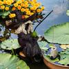 Halloween Fishing Witch Figurine Spooky Cartoon Home Office Desktop Holiday Statue Resin Sculpture Party Decoration