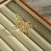 Handmade Glaze Butterfly Ring Glass Crafts Chinese Dragon Ring Colorful Flower Ring  Wedding