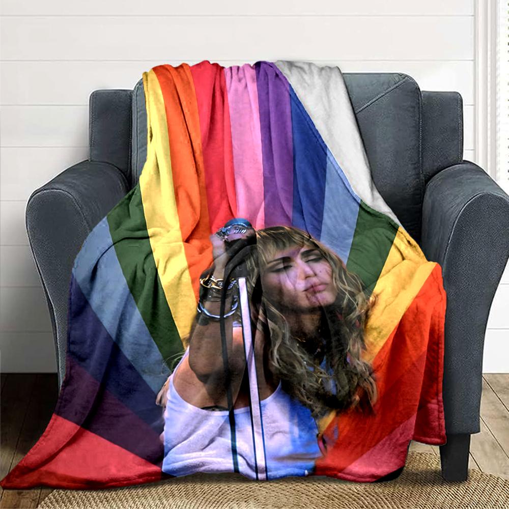 Rainbow Music Performance Blanket Soft Throw Blanket For Home Bedroom Bed Sofa Travel Office Solid Christmas Blanket