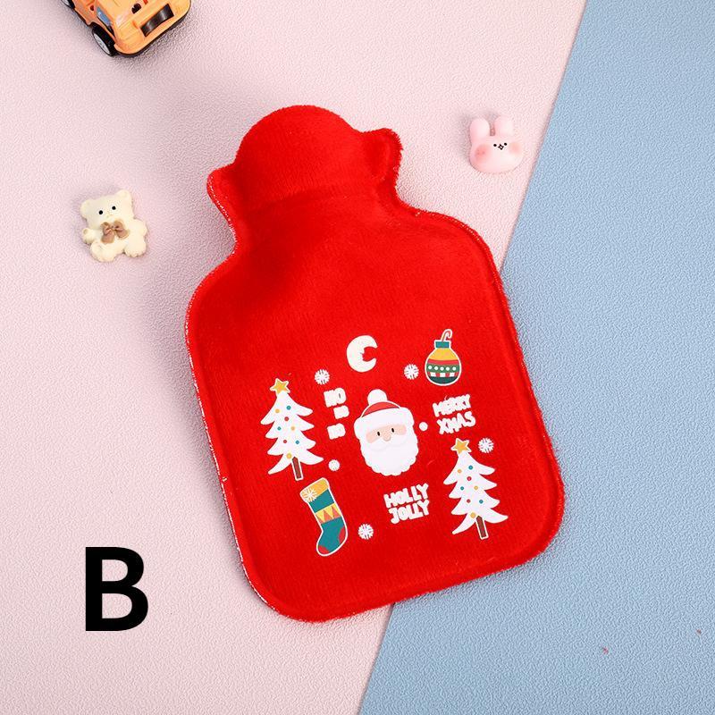 Многоразовая зимняя теплая грелка для рук из ПВХ, облегчение боли при стрессе, сумка для бутылки с горячей водой с вязаным мягким рождественским уютным чехлом